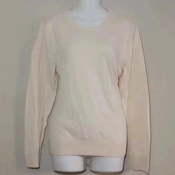 Banana Republic Crew-Neck Sweater Cream Women's Size Large - Picture 1 of 7